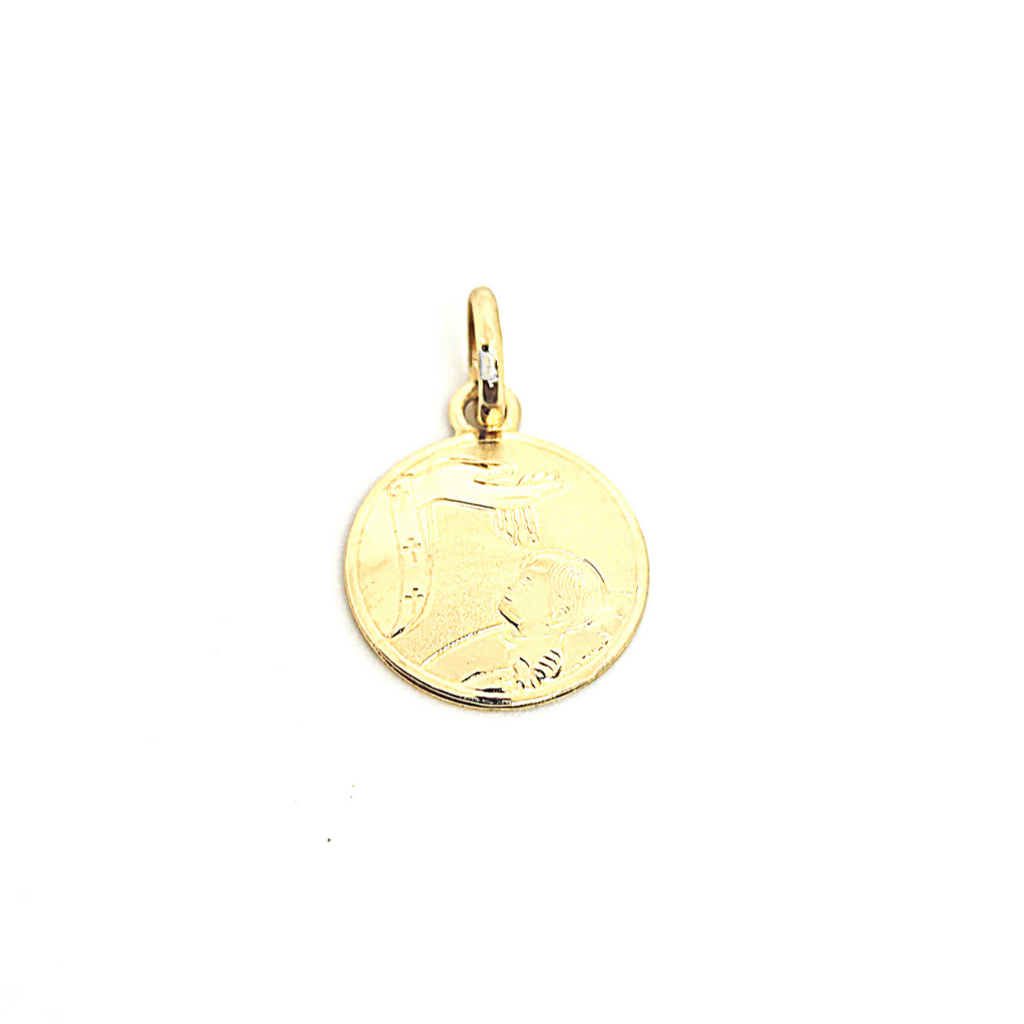Medalla Bautizo Oro Amarillo Redonda 14k